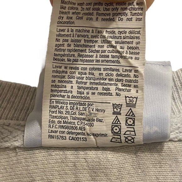 CHAMPION Sweatshirt White Solid Reverse Weave Crew Neck Logo Pullover SMALL - Picture 5 of 5